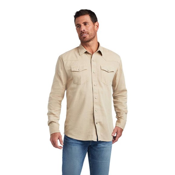 Ariat Other - Ariat Mens size XXL Jurlington Retro Fit Western Pearl Snap LS Shirt WhitePepper